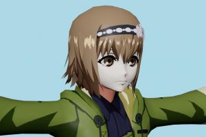 Hinami Fueguchi Tokyo-Ghoul, female, woman, girl, people, human, xna, characters, rigged